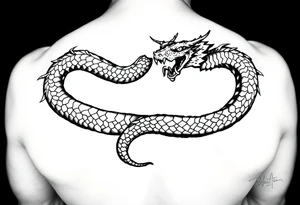 Western Dragon snake tattoo idea