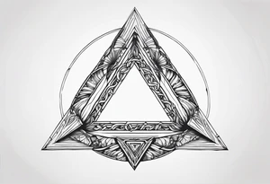 Simplistic symbol large delta inside a circle made from chain tattoo idea