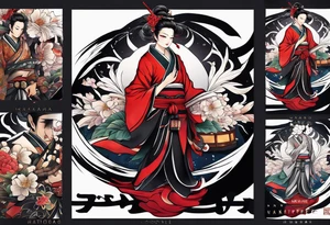 The name Nakama painted vertically, in Shôdo style writing. tattoo idea