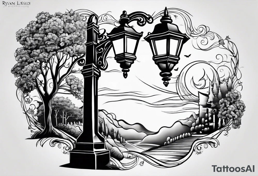 Street lamp tattoo idea