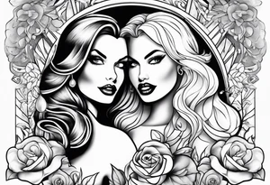 jessica rabbit and Marilin monroe sharing a pop sicle tattoo idea