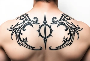 tribal open scroll tattoo idea
