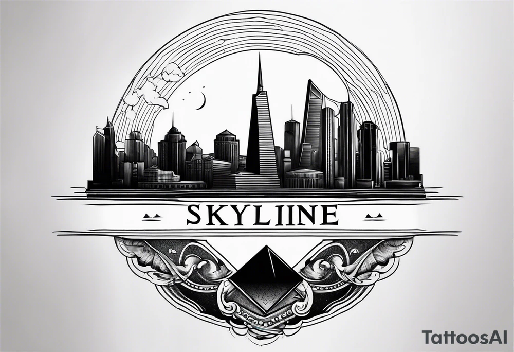 skyline tattoo tattoo idea