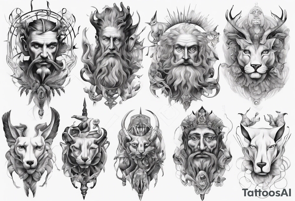 God of animals tattoo idea