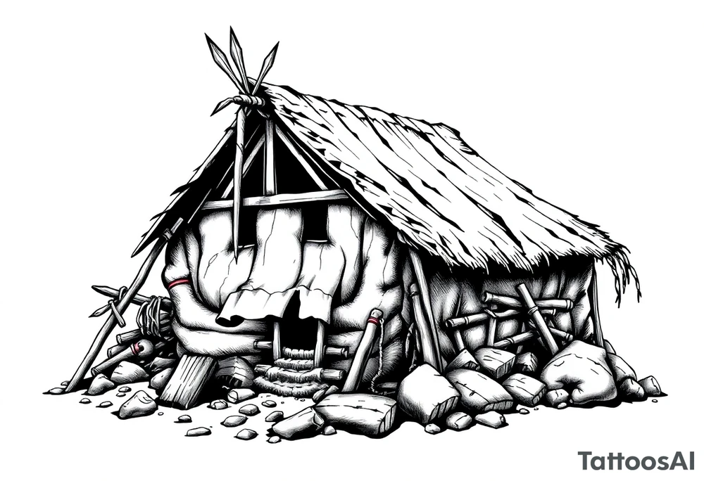 Native American settlement tattoo idea