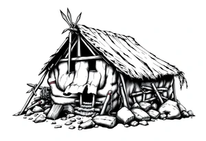 Native American settlement tattoo idea
