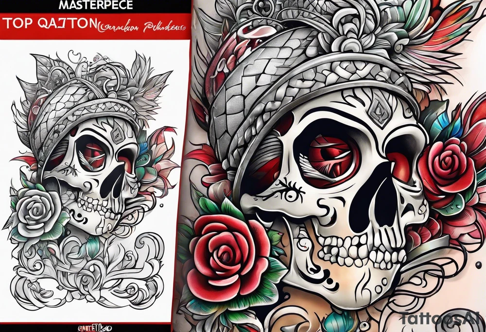 corazon con playa tattoo idea