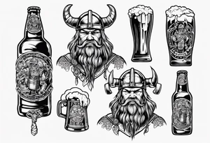viking holding a beer tattoo idea