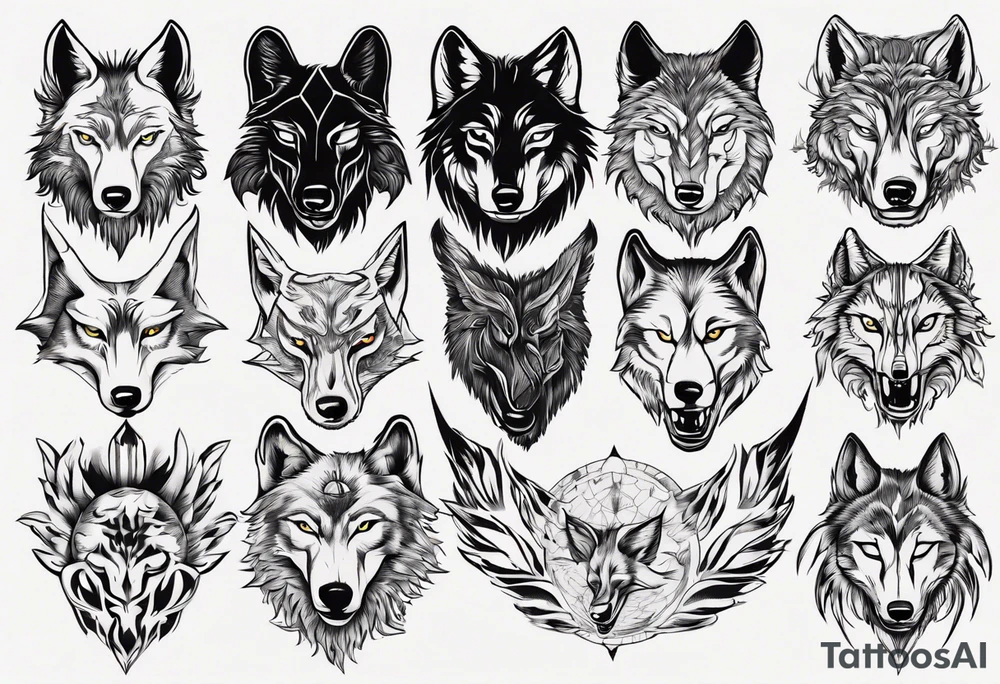 wolf head tattoo idea