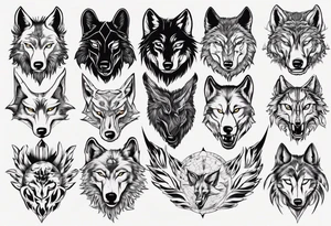 wolf head tattoo idea