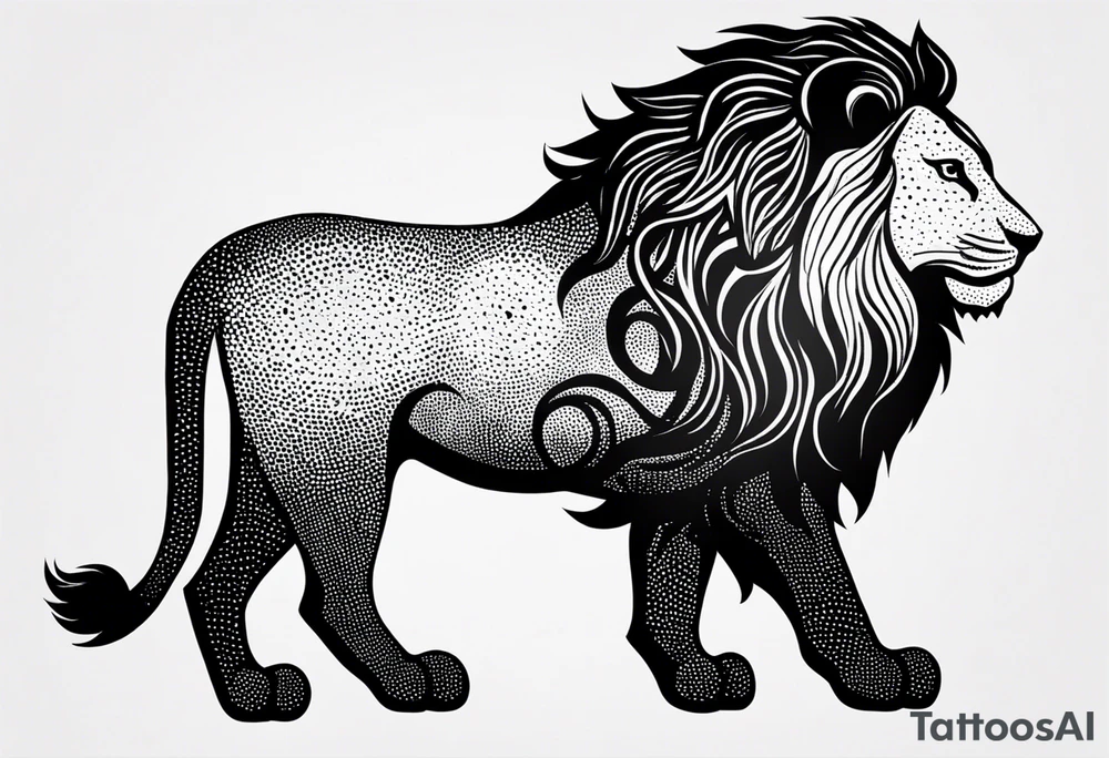 A minimalist lion silhouette tattoo idea
