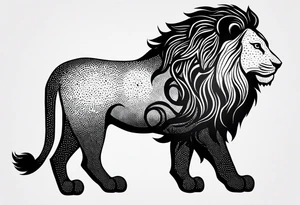 A minimalist lion silhouette tattoo idea