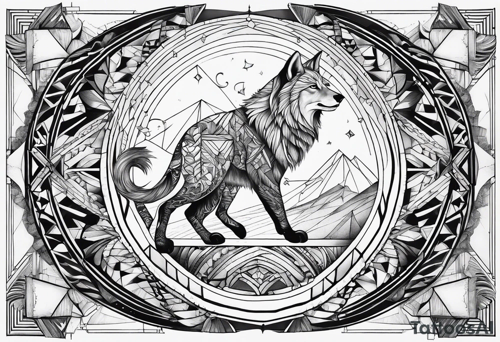 Geometric animal tattoo idea