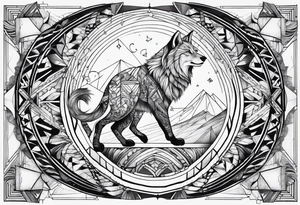 Geometric animal tattoo idea