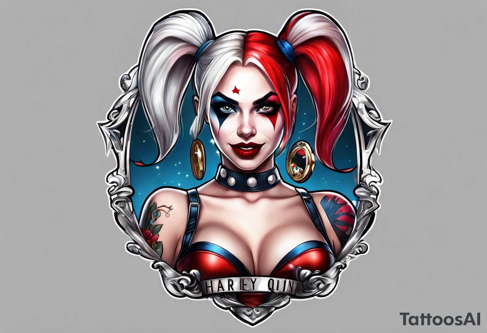 Pinup Harley Quinn tattoo idea
