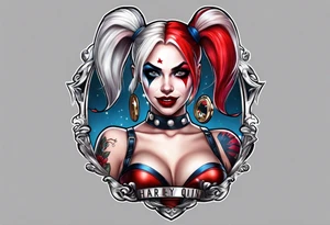 Pinup Harley Quinn tattoo idea
