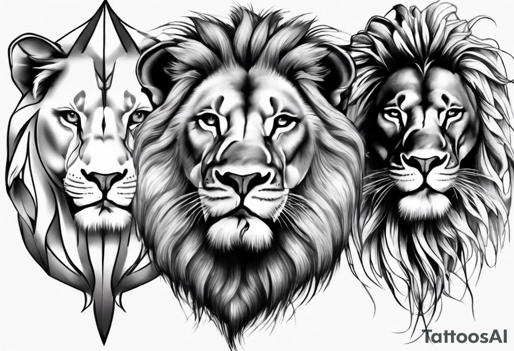 lion face realism tattoo idea
