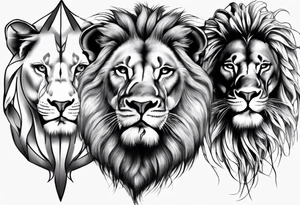 lion face realism tattoo idea
