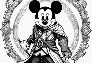 mickey mouse as assassins creed with wrist blade tattoo idea