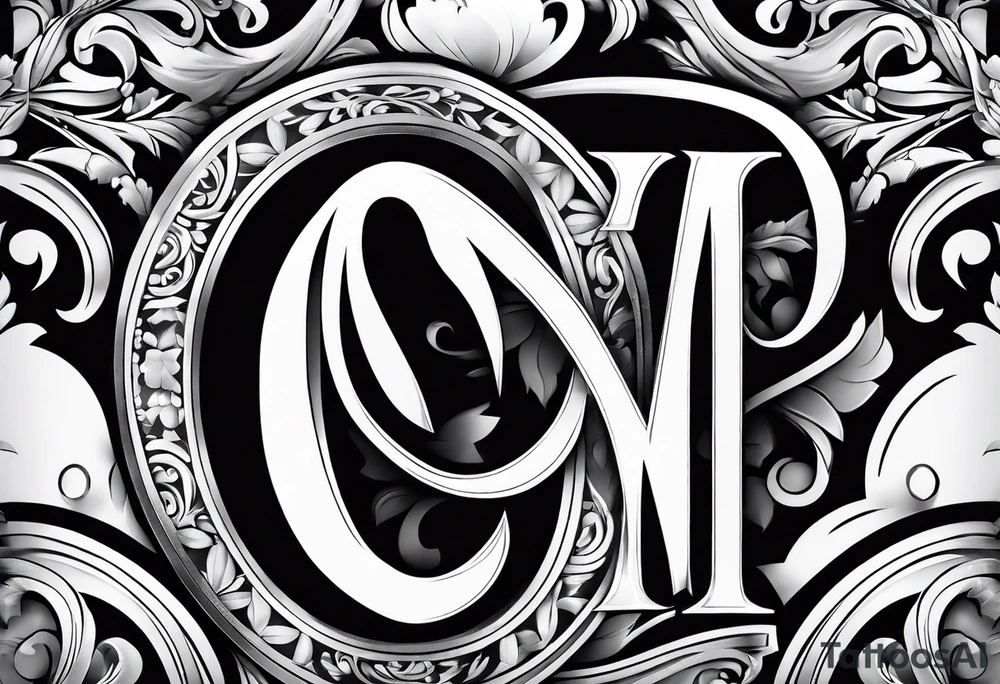 the letter M with the letter G hidden tattoo idea
