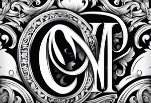 the letter M with the letter G hidden tattoo idea