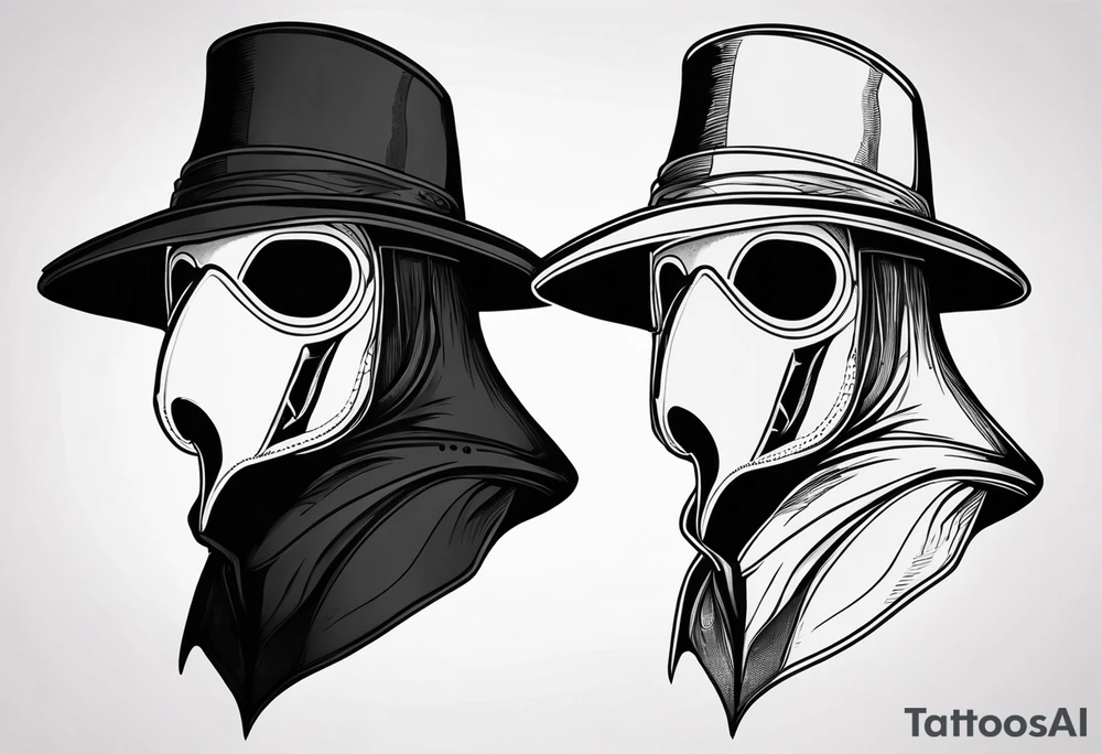 dark fantasy plague doctor mask tattoo idea