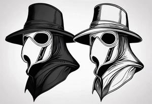 dark fantasy plague doctor mask tattoo idea