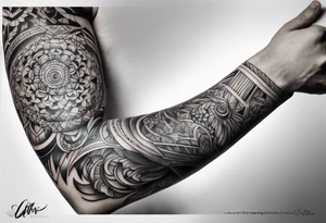 protruding extreme pain elbow tattoo idea