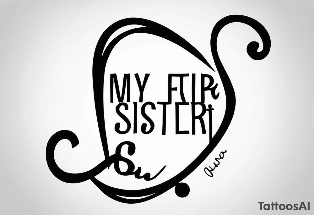 simple, fine line tattoo that includes my sisters handwriting "my favorite sister" and incorporate a single puzzle piece. This will be on my ankle and should be small. Only have one single puzzle piece and have it smaller than the words tattoo idea