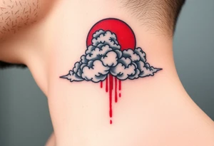 deepfull description of details with clouds and red tattoo idea