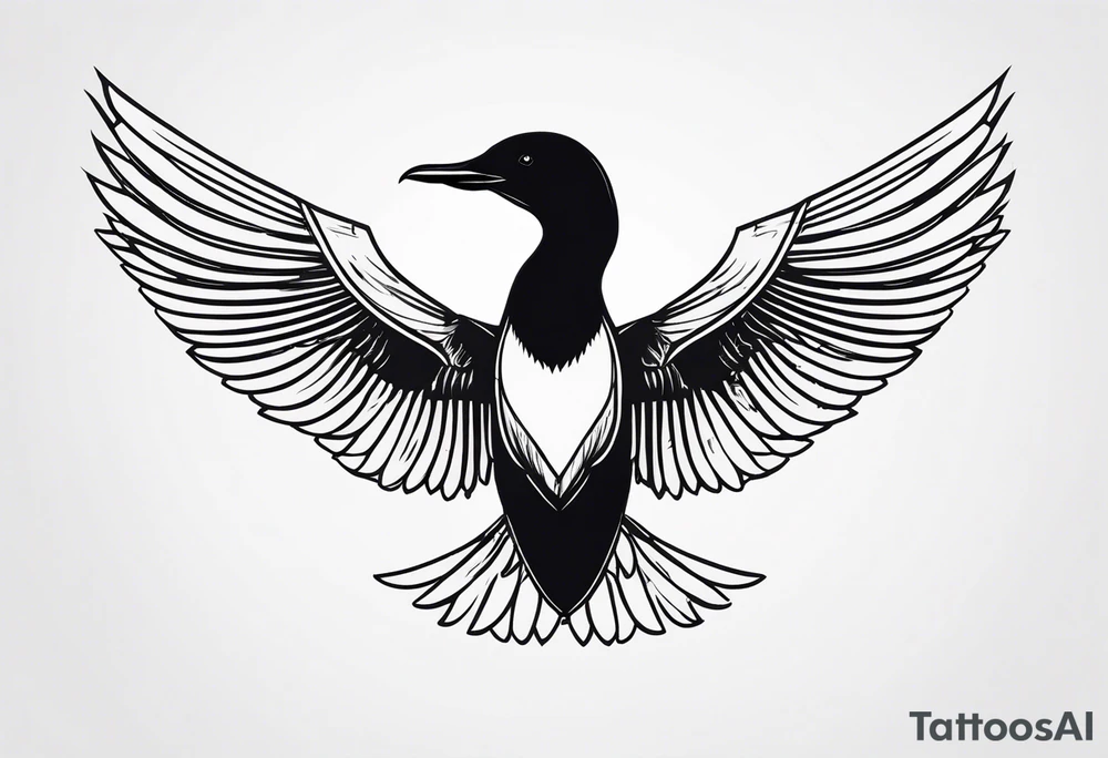 Loon with wings spread tattoo idea