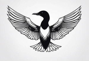Loon with wings spread tattoo idea