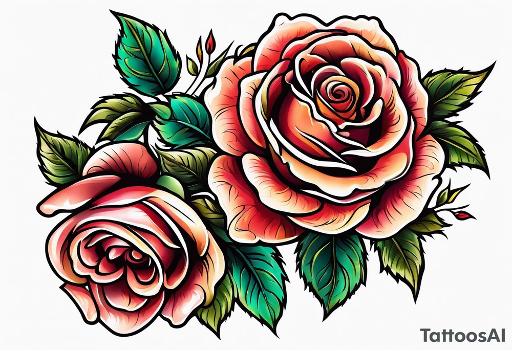 Western rose tattoo idea