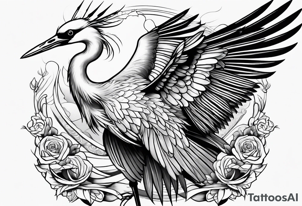 crane punge tattoo idea