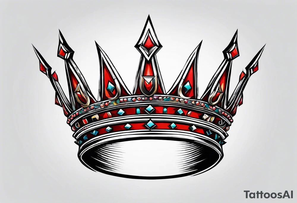 evil crown with spikes tattoo idea