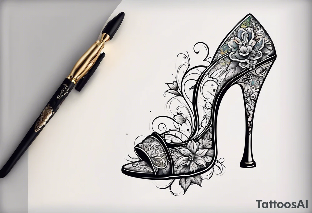 high heel tattoo idea