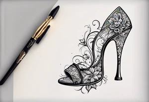 high heel tattoo idea