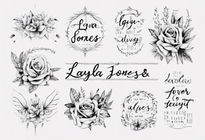 Fine line and script fonts. Layla Jones 4-ever and always tattoo idea