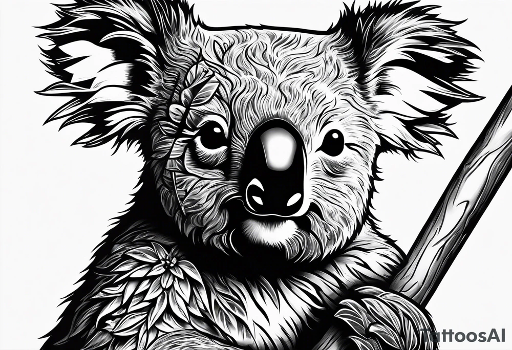 Koala golfing tattoo idea