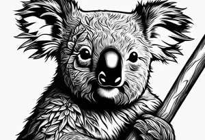 Koala golfing tattoo idea