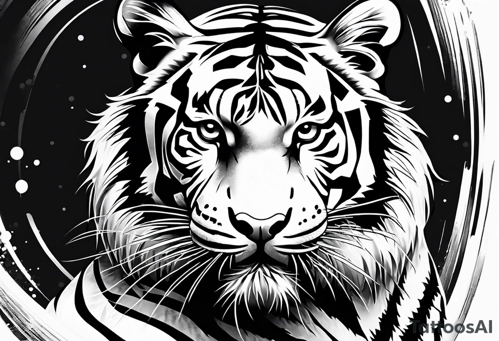 Tiger with the letter C tattoo idea