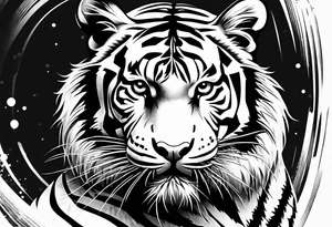 Tiger with the letter C tattoo idea