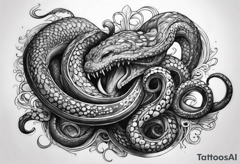 choking tentacle tattoo idea