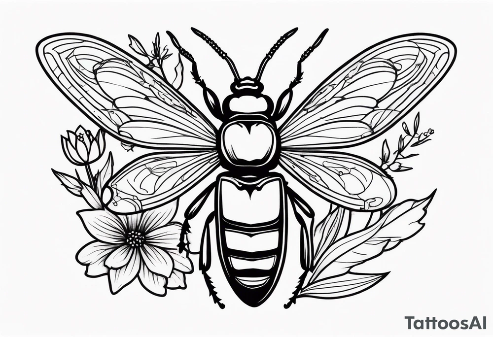 Bugs and flowers tattoo idea