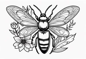 Bugs and flowers tattoo idea