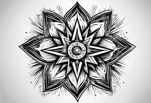 Bursting star with digital time of 17:27 tattoo idea