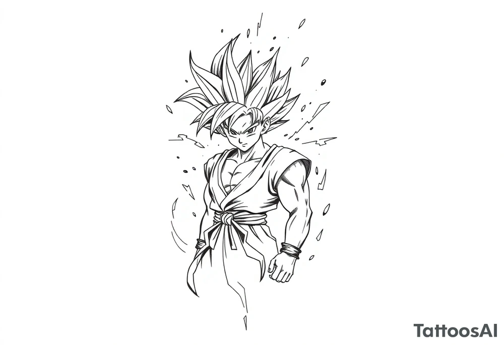 legendary dragonball z scene with energy aura and power effects tattoo idea