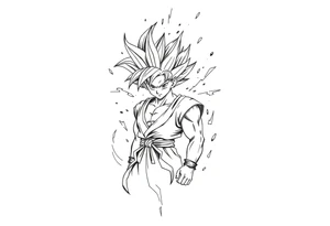 legendary dragonball z scene with energy aura and power effects tattoo idea