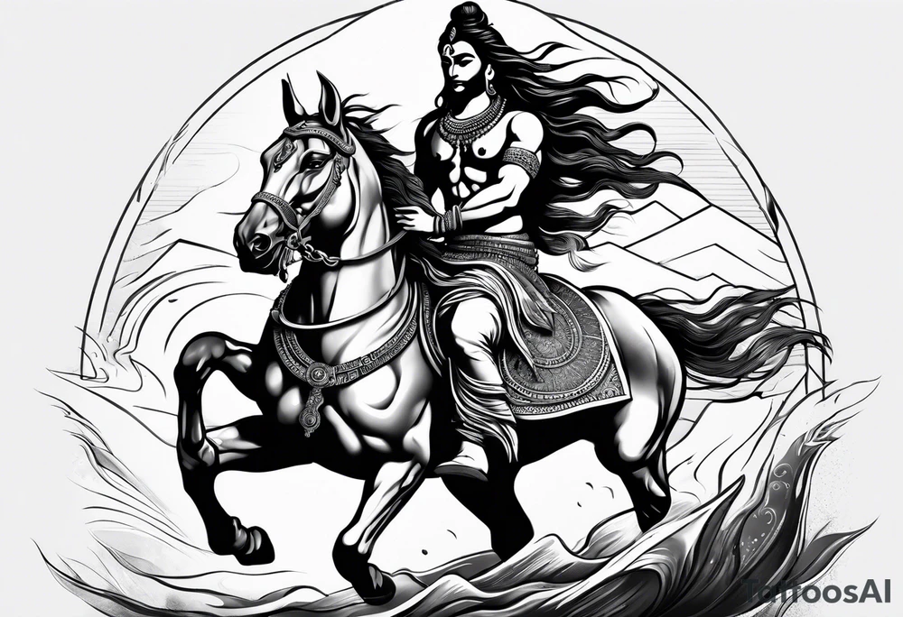 Lord shiva riding a horse tattoo idea