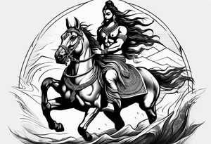 Lord shiva riding a horse tattoo idea